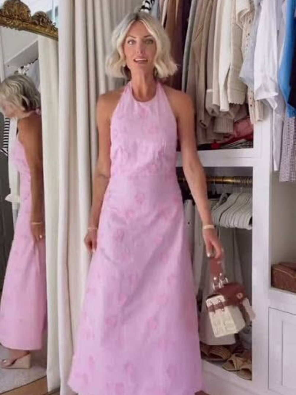 Ann Taylor Halter Floral Maxi Dress